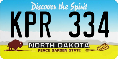 ND license plate KPR334