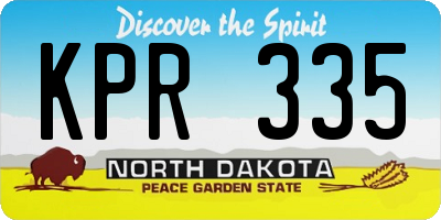 ND license plate KPR335