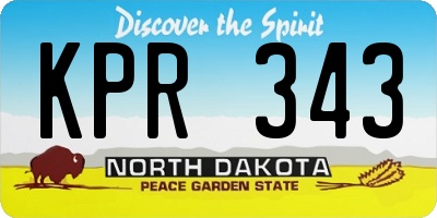 ND license plate KPR343
