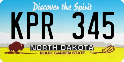 ND license plate KPR345