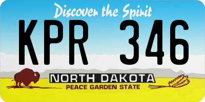 ND license plate KPR346