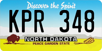 ND license plate KPR348