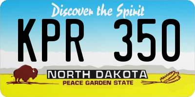 ND license plate KPR350