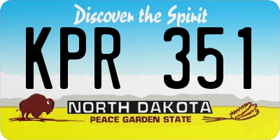 ND license plate KPR351