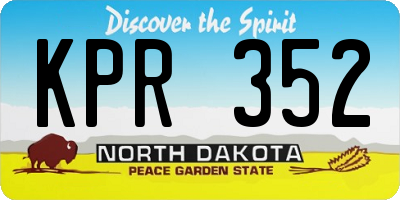 ND license plate KPR352