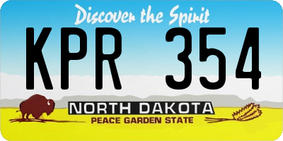 ND license plate KPR354