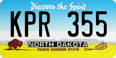 ND license plate KPR355