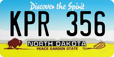 ND license plate KPR356