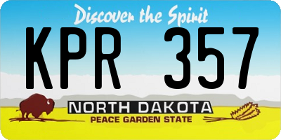 ND license plate KPR357