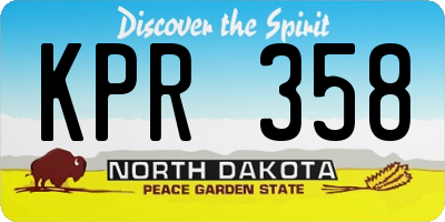 ND license plate KPR358