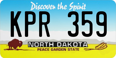 ND license plate KPR359