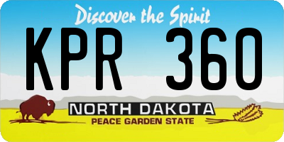 ND license plate KPR360