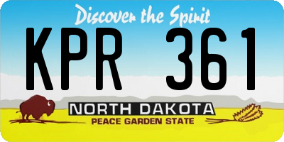 ND license plate KPR361