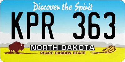 ND license plate KPR363