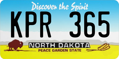 ND license plate KPR365