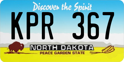 ND license plate KPR367