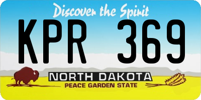 ND license plate KPR369