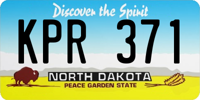 ND license plate KPR371