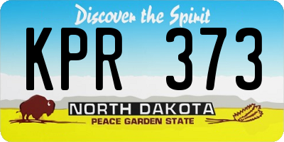 ND license plate KPR373