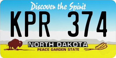 ND license plate KPR374