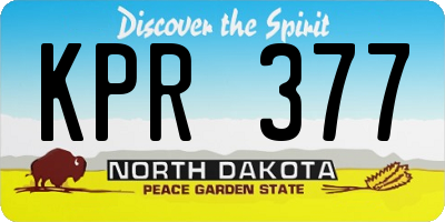 ND license plate KPR377