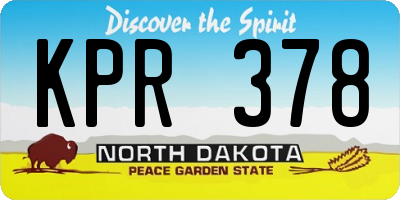 ND license plate KPR378