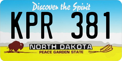 ND license plate KPR381
