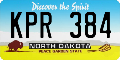 ND license plate KPR384