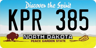 ND license plate KPR385