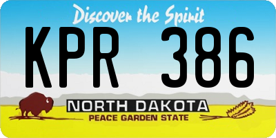 ND license plate KPR386