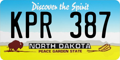 ND license plate KPR387