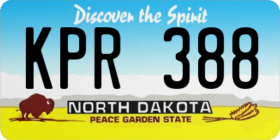ND license plate KPR388