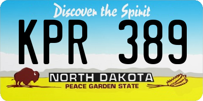 ND license plate KPR389