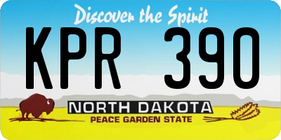 ND license plate KPR390