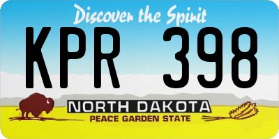 ND license plate KPR398