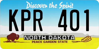 ND license plate KPR401