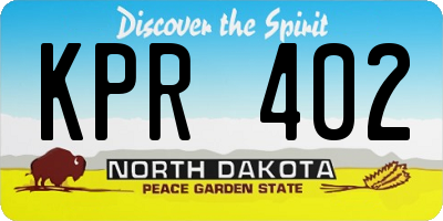 ND license plate KPR402