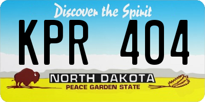 ND license plate KPR404