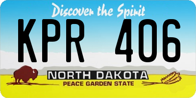ND license plate KPR406