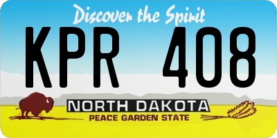 ND license plate KPR408