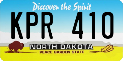 ND license plate KPR410