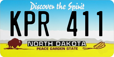 ND license plate KPR411