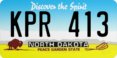 ND license plate KPR413