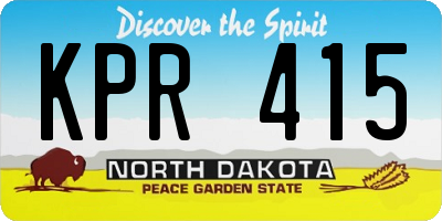 ND license plate KPR415