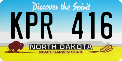 ND license plate KPR416