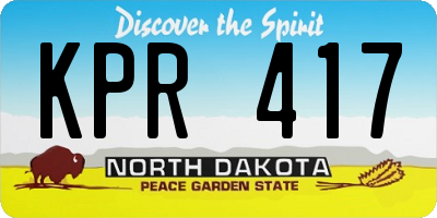 ND license plate KPR417