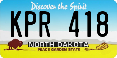 ND license plate KPR418