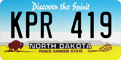 ND license plate KPR419