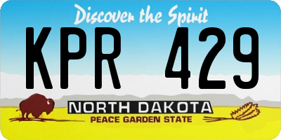 ND license plate KPR429