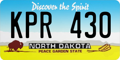 ND license plate KPR430
